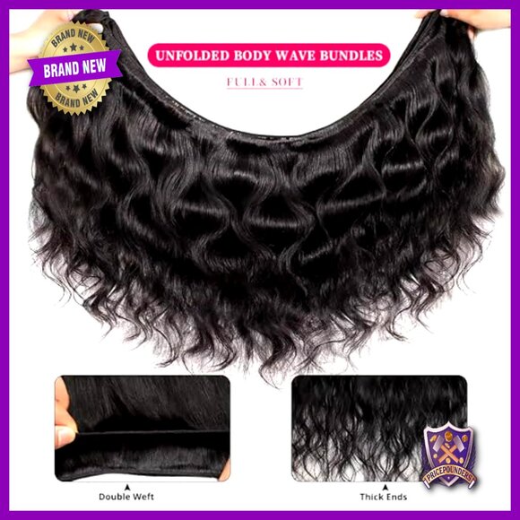 12A Brazilian Virgin Human Hair Extensions 4 Bundles Body Wave Quick Weave main image 5